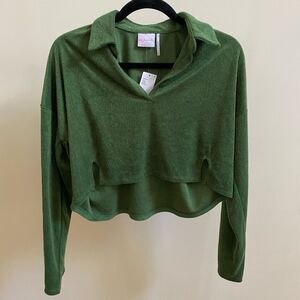 NWT Urban Outfitters terry cloth cropped long sleeve
